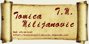 Tomica Milijanović vizit kartica